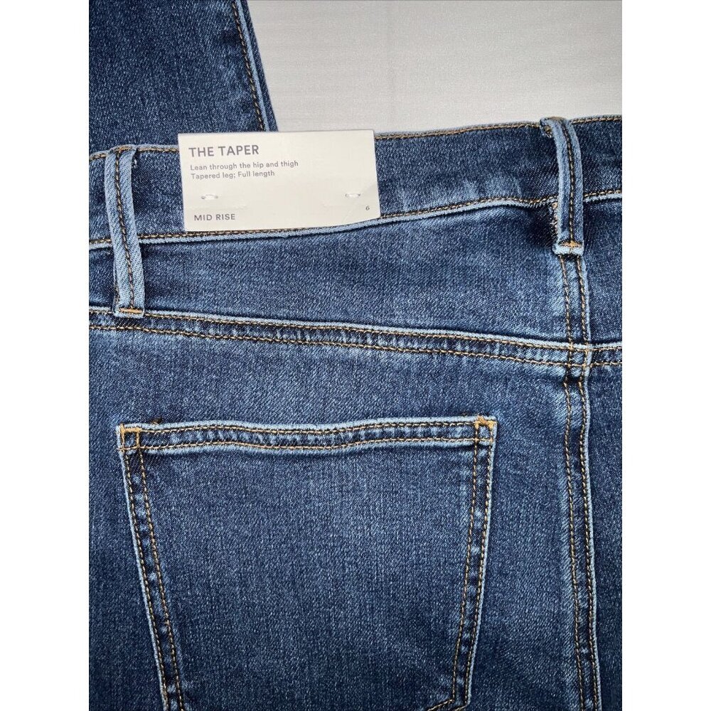 ANN TAILOR Women’s Sculpting Pocket Mid Rise Tapered Jeans In Classic Índigo W - Picture 11 of 14
